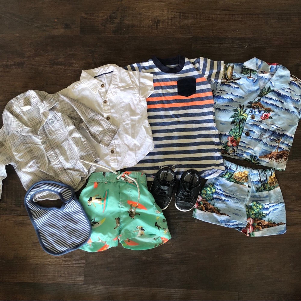 6 Month Baby Boy Lot Cute Summer Clothes 8 Pc.